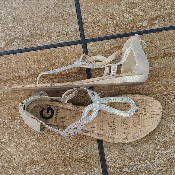 G by Guess Gold and Rhinestone Sandals 9.5 - Picture 5 of 7